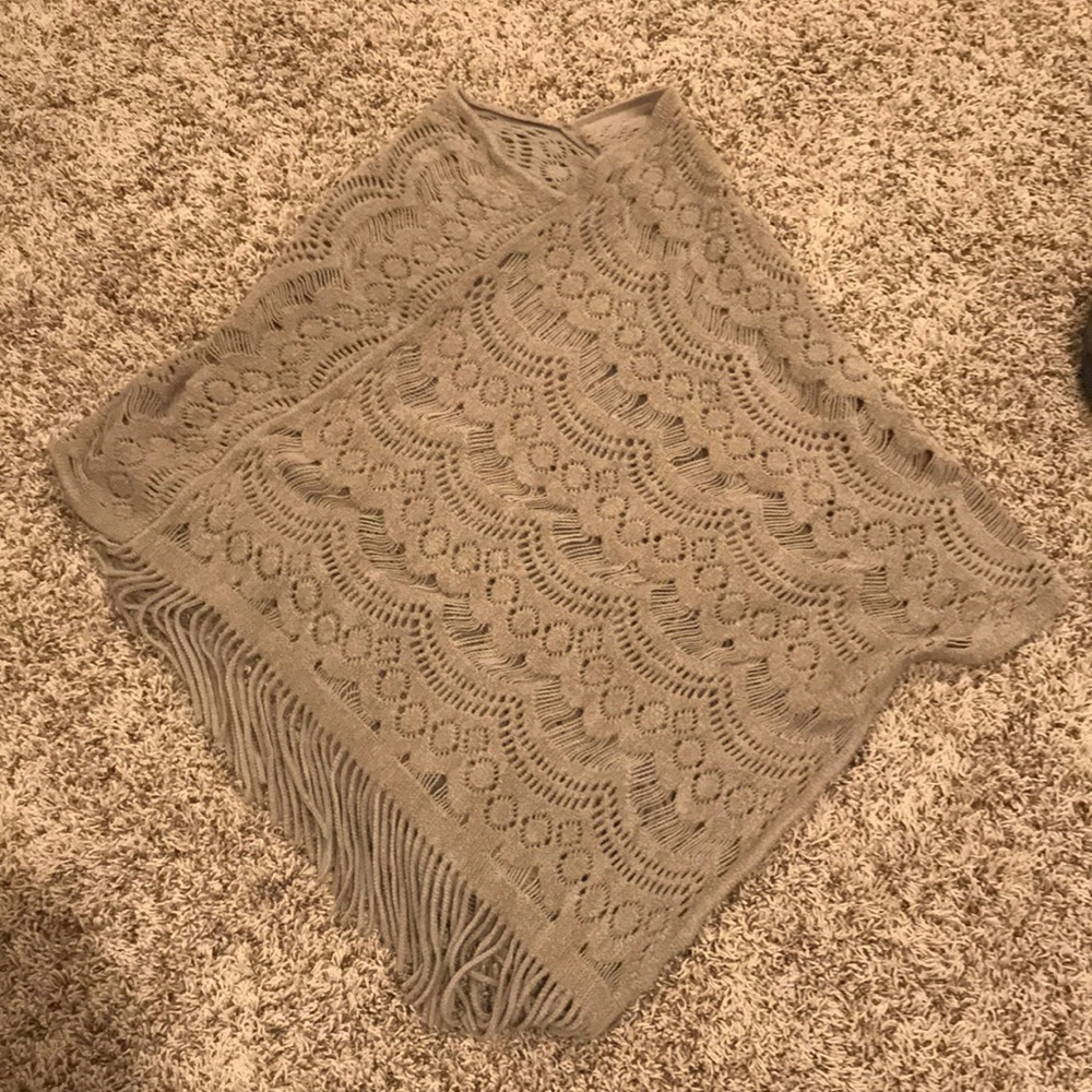 Brown knit poncho
